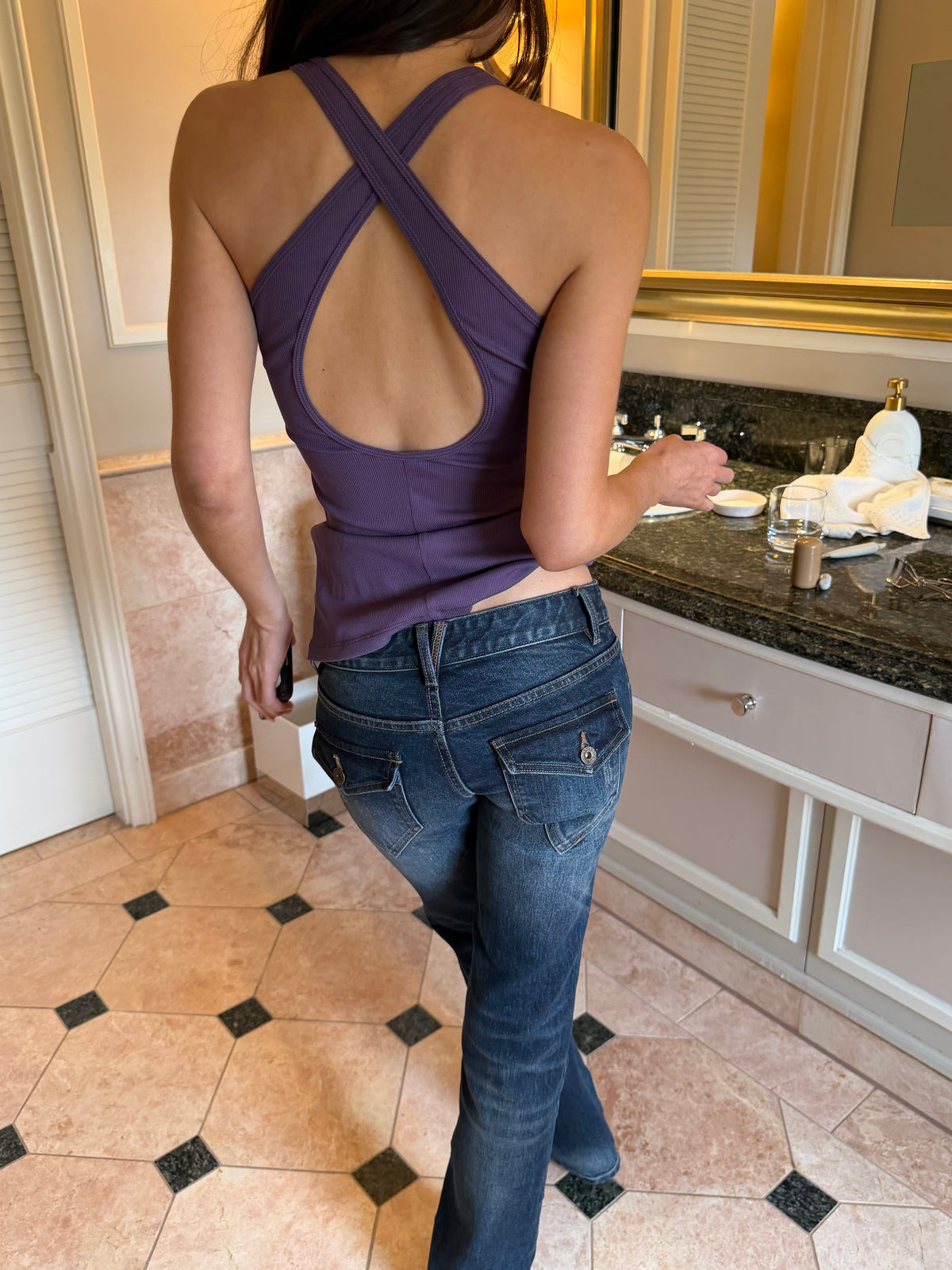 Cross Back Tank - Grape