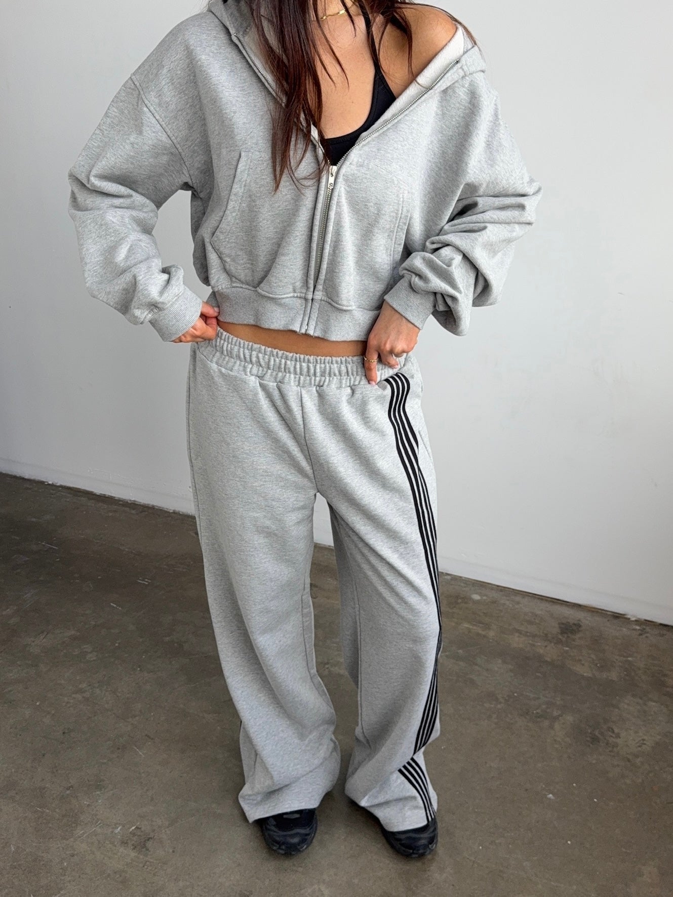 Tracksuit Set - Grey/Black
