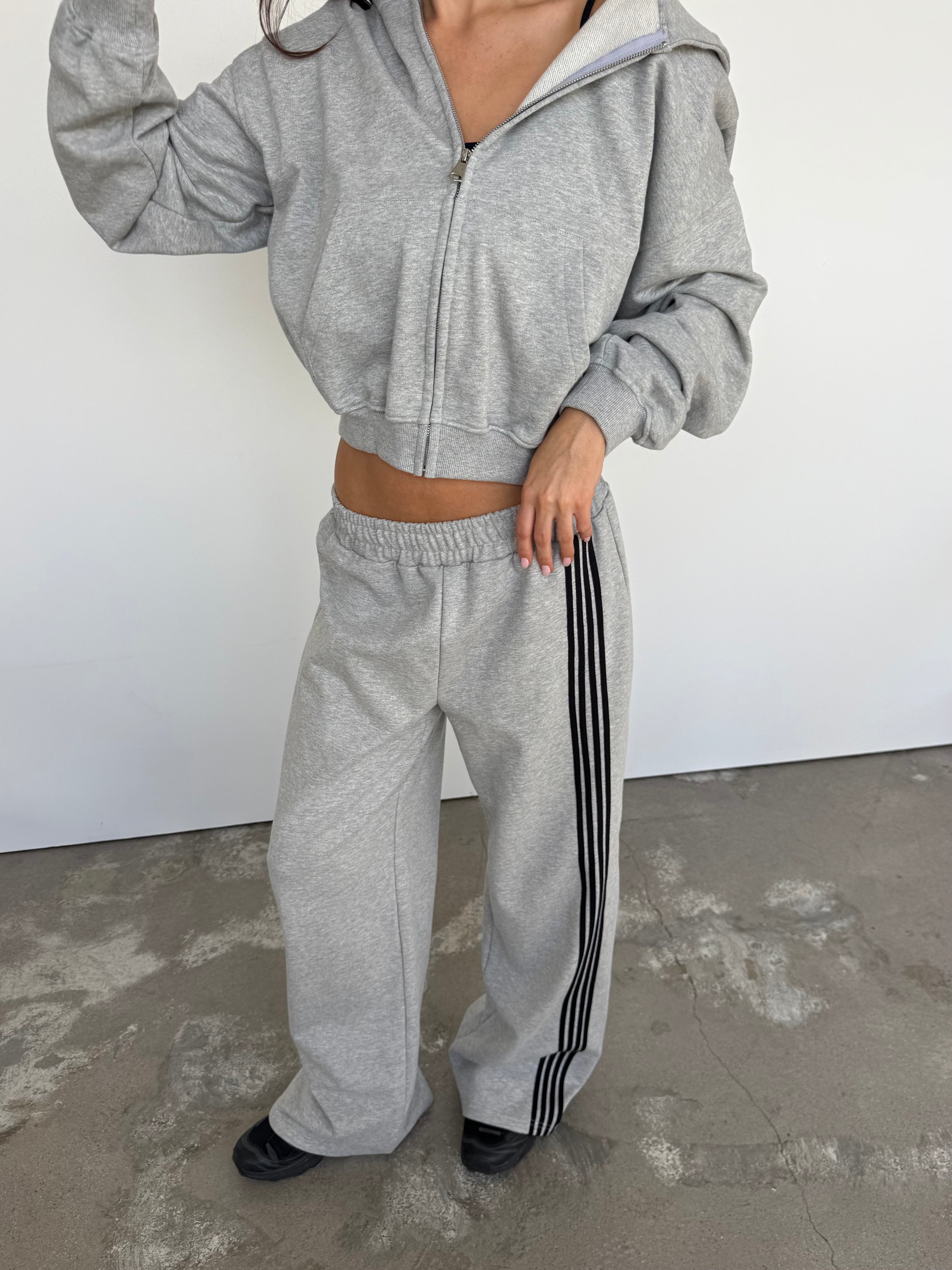 Tracksuit Set - Grey/Black